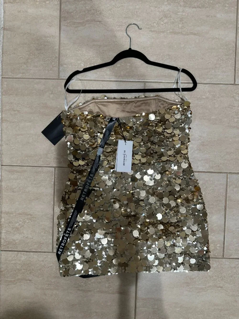 Retrofete Nolia Sequin Embellished Dress Size L - Picture 2 of 7